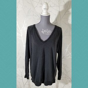 Wilfred Gray Lyocell Blend Oversized V-Neck Top
